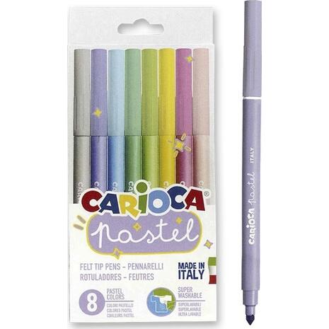 Μαρκαδόροι ζωγραφικής CARIOCA pastel fine tip (συσκευασία 8 τεμαχίων)